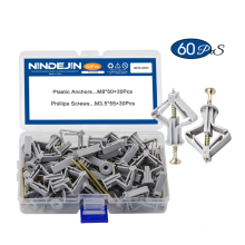 Nylon Toggle Anchor Plastic Drywall Wall Anchors Screw Assortment Kit Wall Anchor Plug with Screw